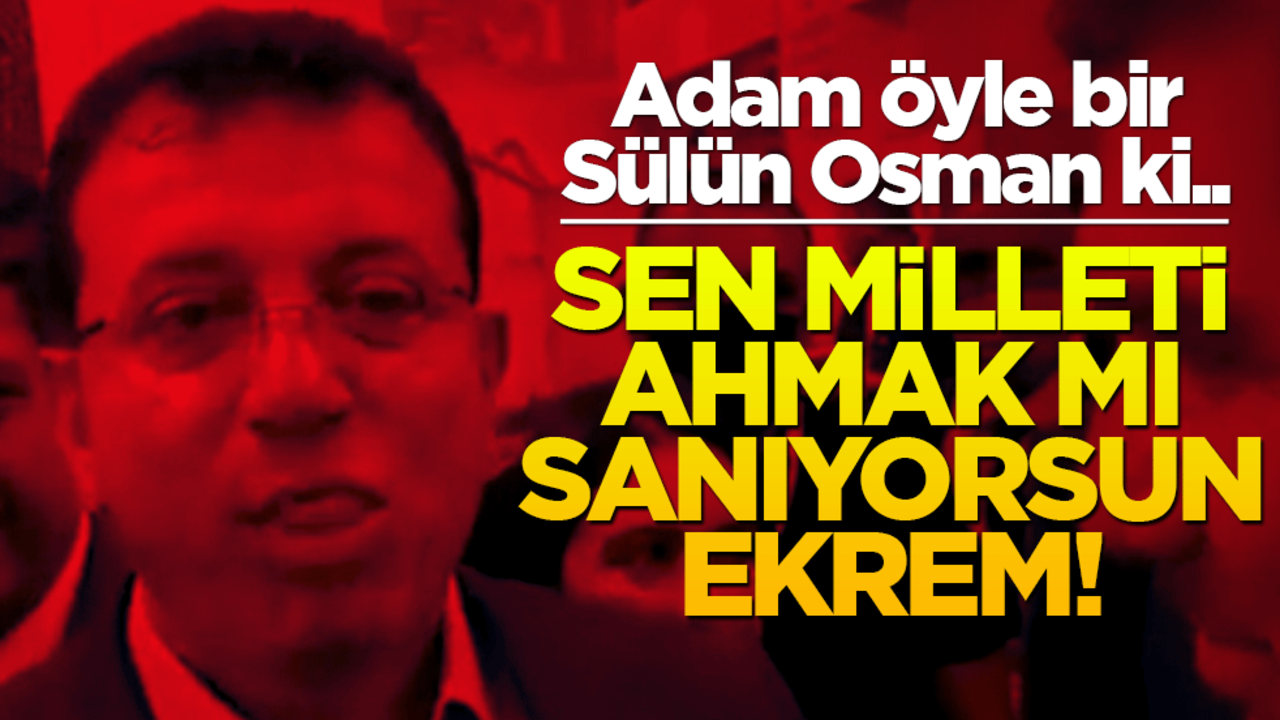 Sen milleti ahmak mı sanıyorsun Ekrem!