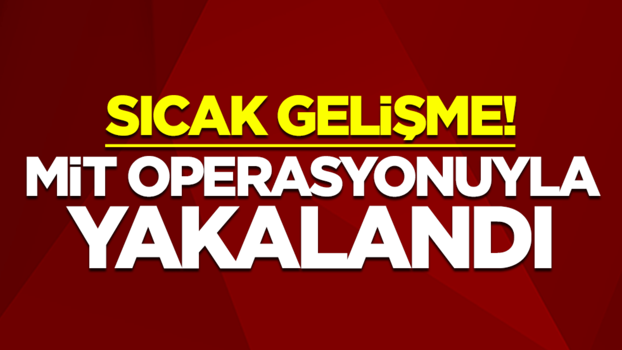Sıcak gelişme! MİT operasyonuyla yakalandı