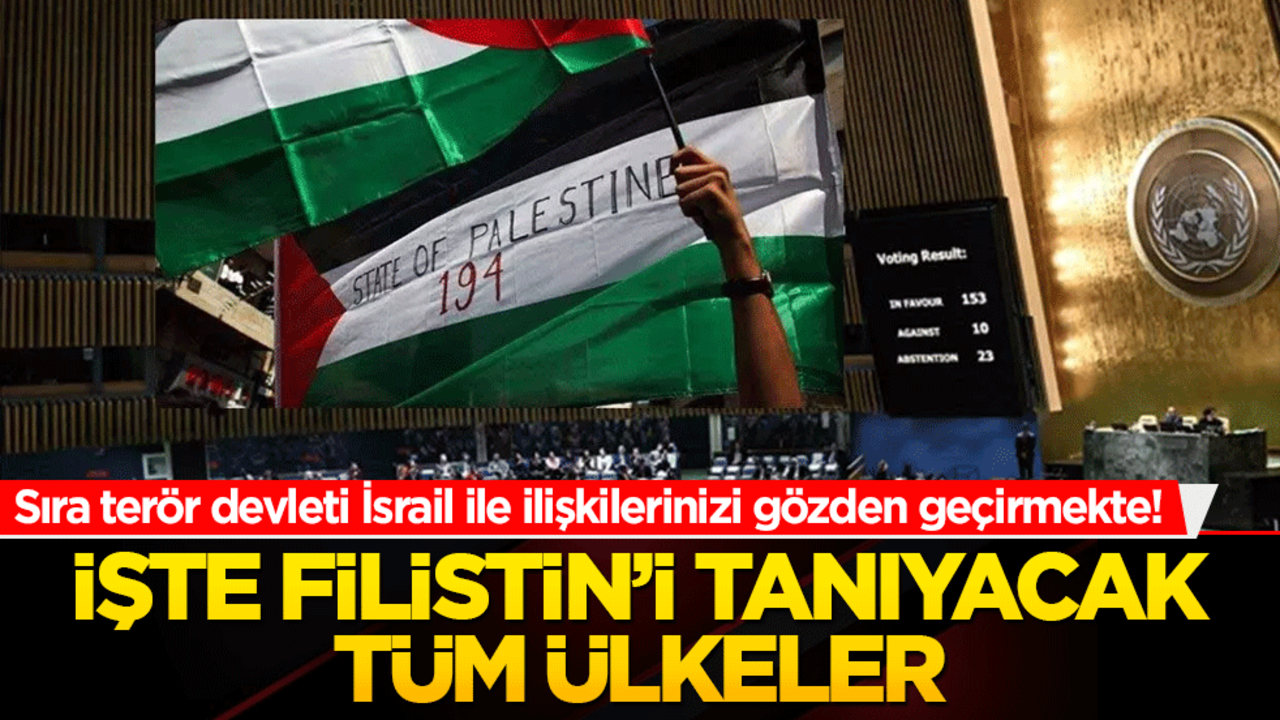 Sıra terör devleti İsrail ile ilişkilerinizi gözden geçirmekte! İŞTE FİLİSTİN’İ TANIYACAK TÜM ÜLKELER