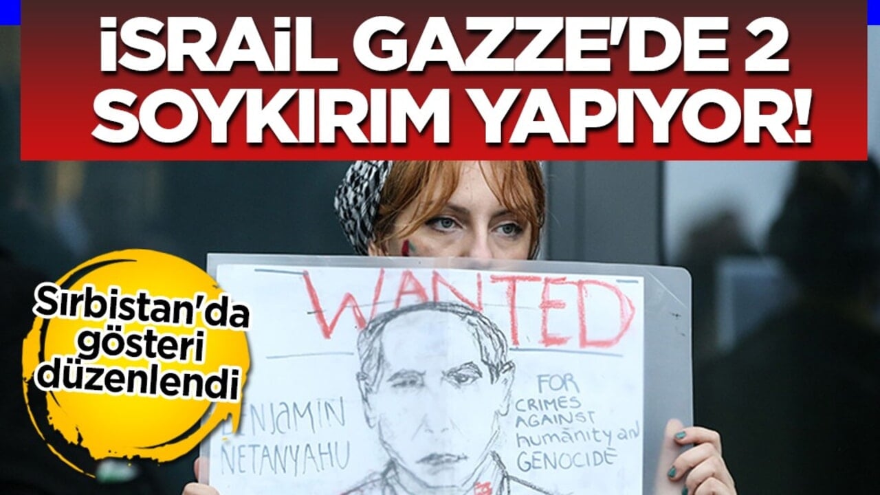 Sırbistan'da İsrail’in Gazze’deki soykırıma karşı Filistin'e destek: Öldürüyor yazılı bayrak gündeme oturdu