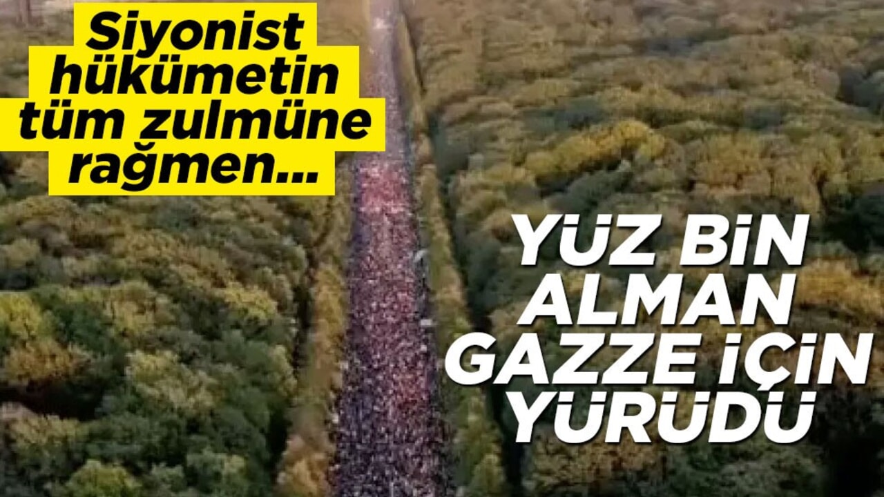 Siyonist hükümetin tüm zulmüne rağmen... 100 bin Alman, Gazze için sokağa indi!