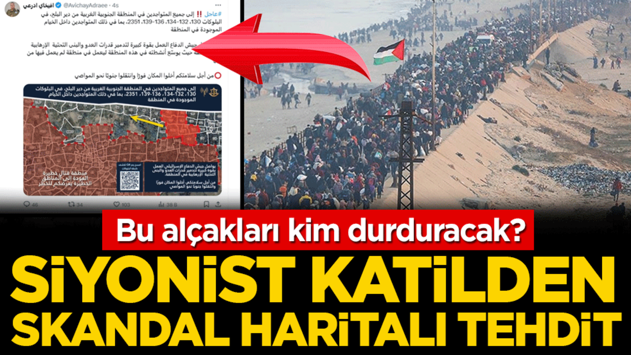 Siyonist katilden skandal haritalı tehdit! Bu alçakları kim durduracak?