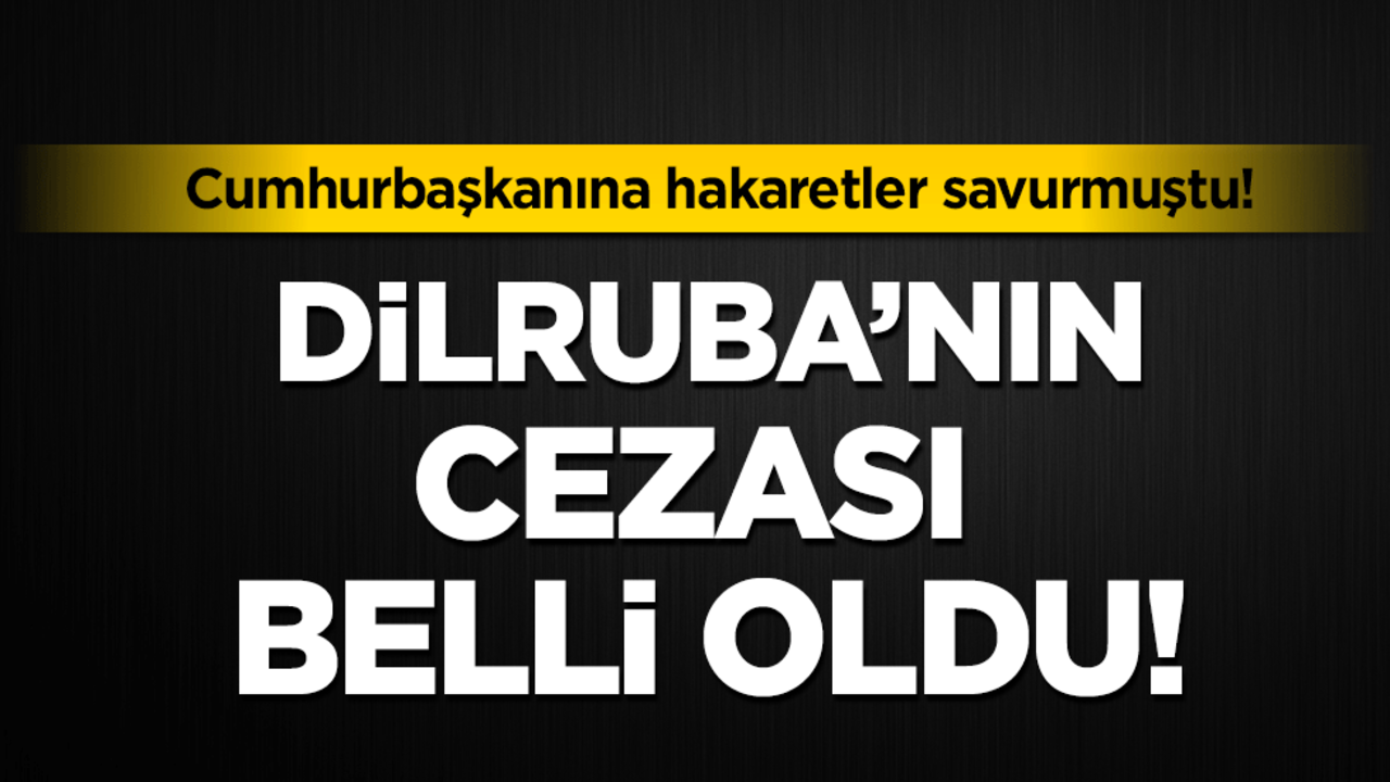 Dilruba'nın cezası belli oldu! Cumhurbaşkanına hakaretler savurmuştu!