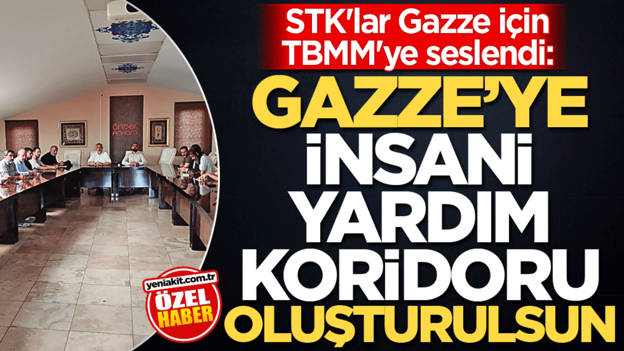 STK'lar Gazze için TBMM'ye seslendi: Gazze'ye insani yardım koridoru oluşturulsun