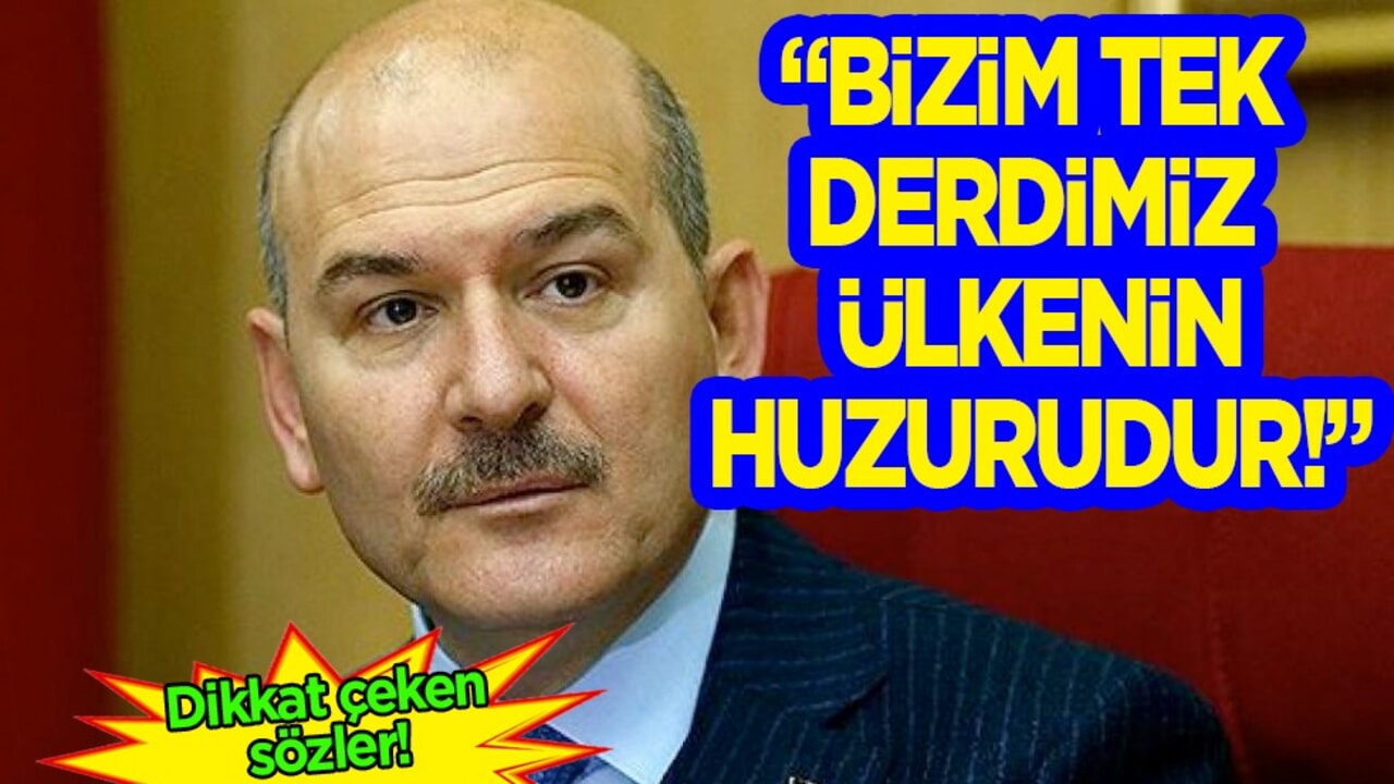 Süleyman Soylu'dan olay sözleri: Bizim tek derdimiz ülkenin huzurudur! 