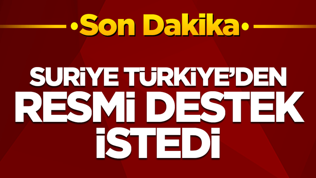 Suriye, Türkiye'den resmi destek istedi