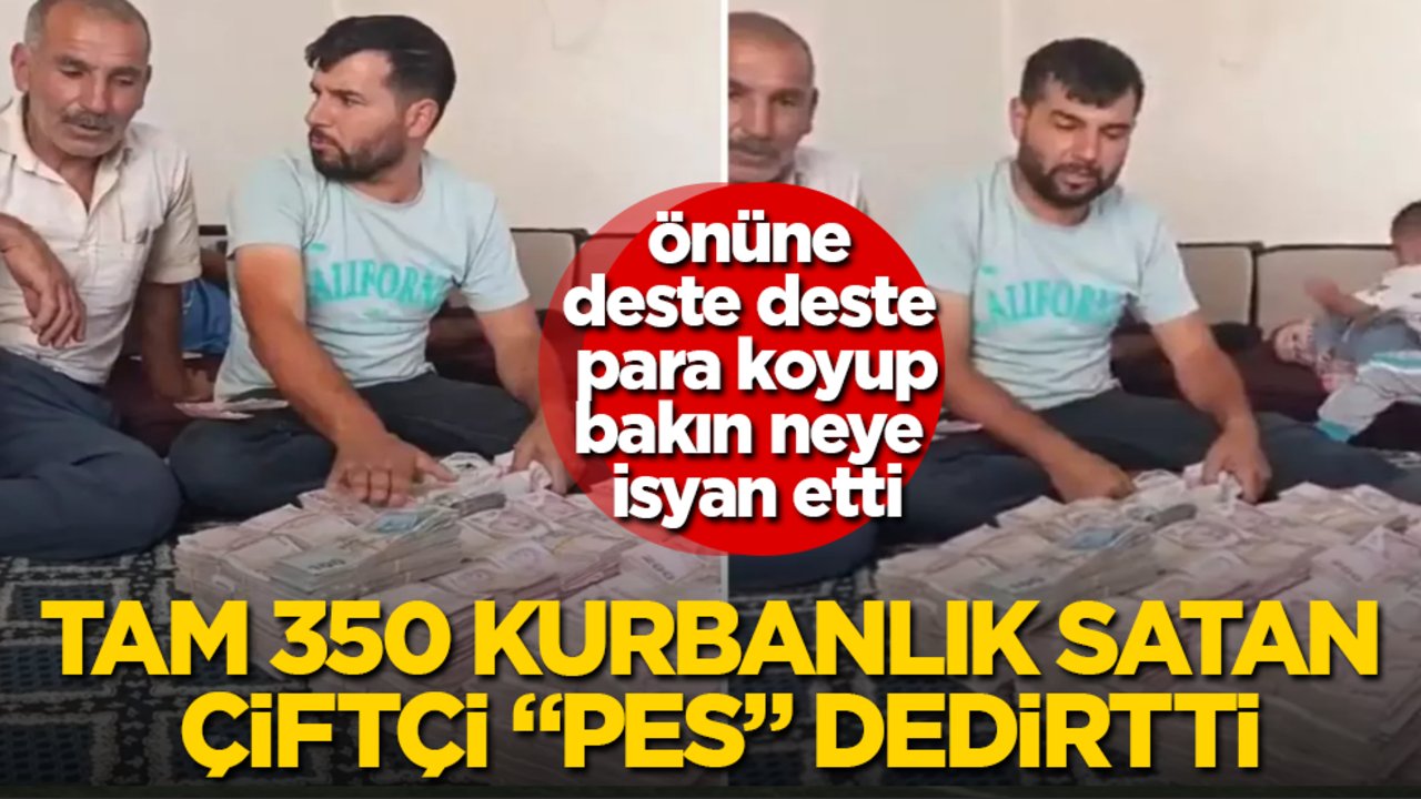 Tam 350 kurbanlık satan çiftçi "pes" dedirtti! Önüne deste deste para koyup, bakın neye isyan etti