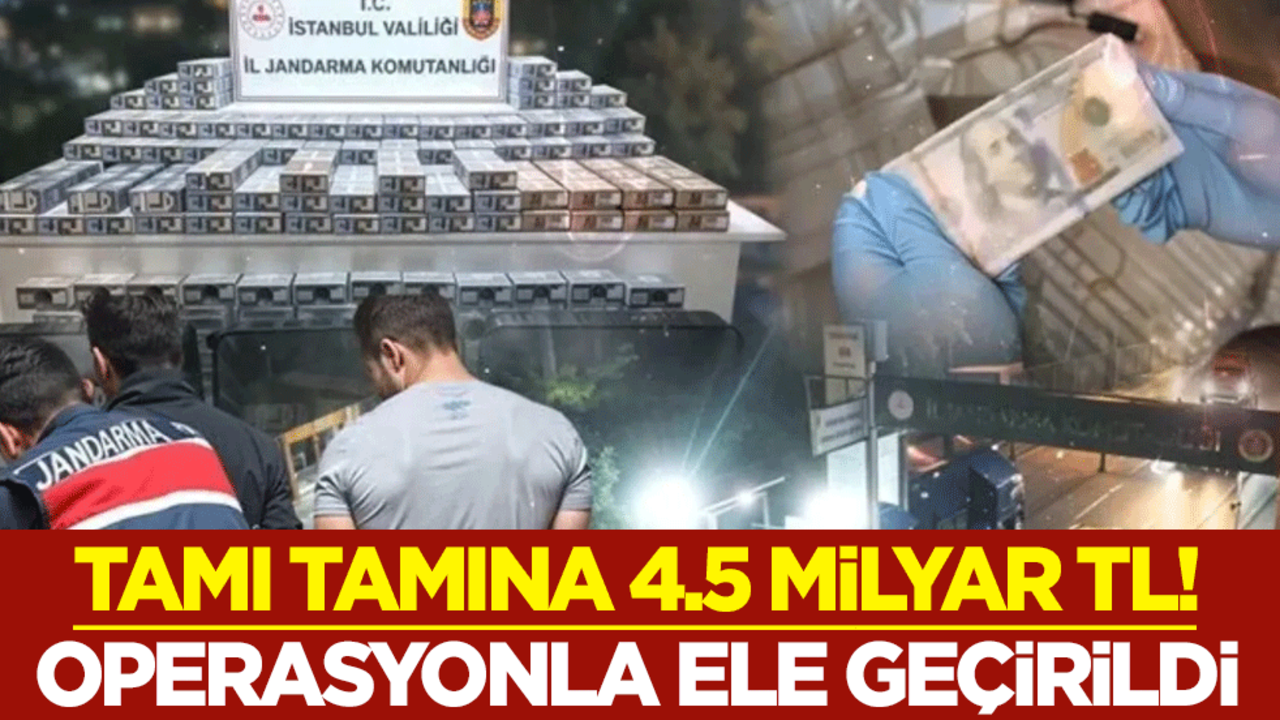 Tamı tamına 4.5 milyar TL! Operasyonla ele geçirildi