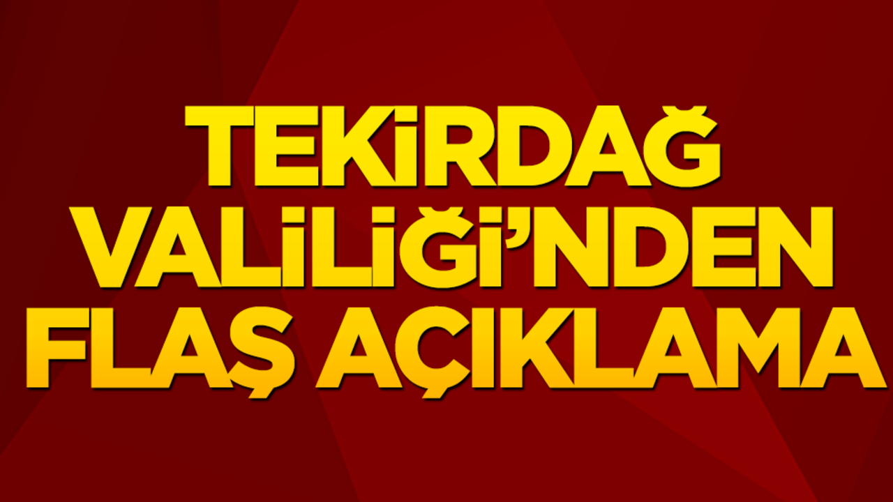 Tekirdağ Valiliğinden İstanbul merkezli depreme ilişkin açıklama