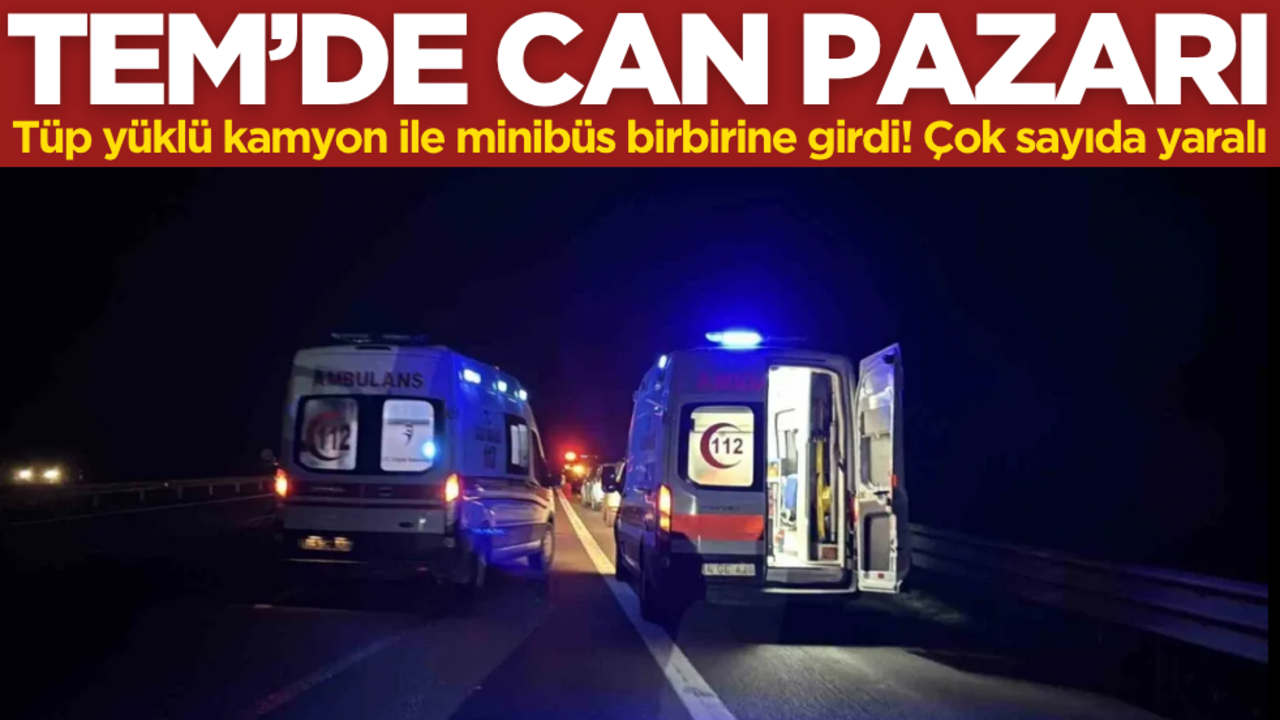 TEM’de can pazarı! Yolcu minibüsü ile kamyon çarpıştı