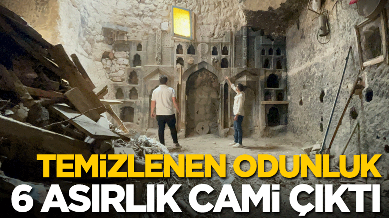 Temizlenen odunluk 6 asırlık cami çıktı