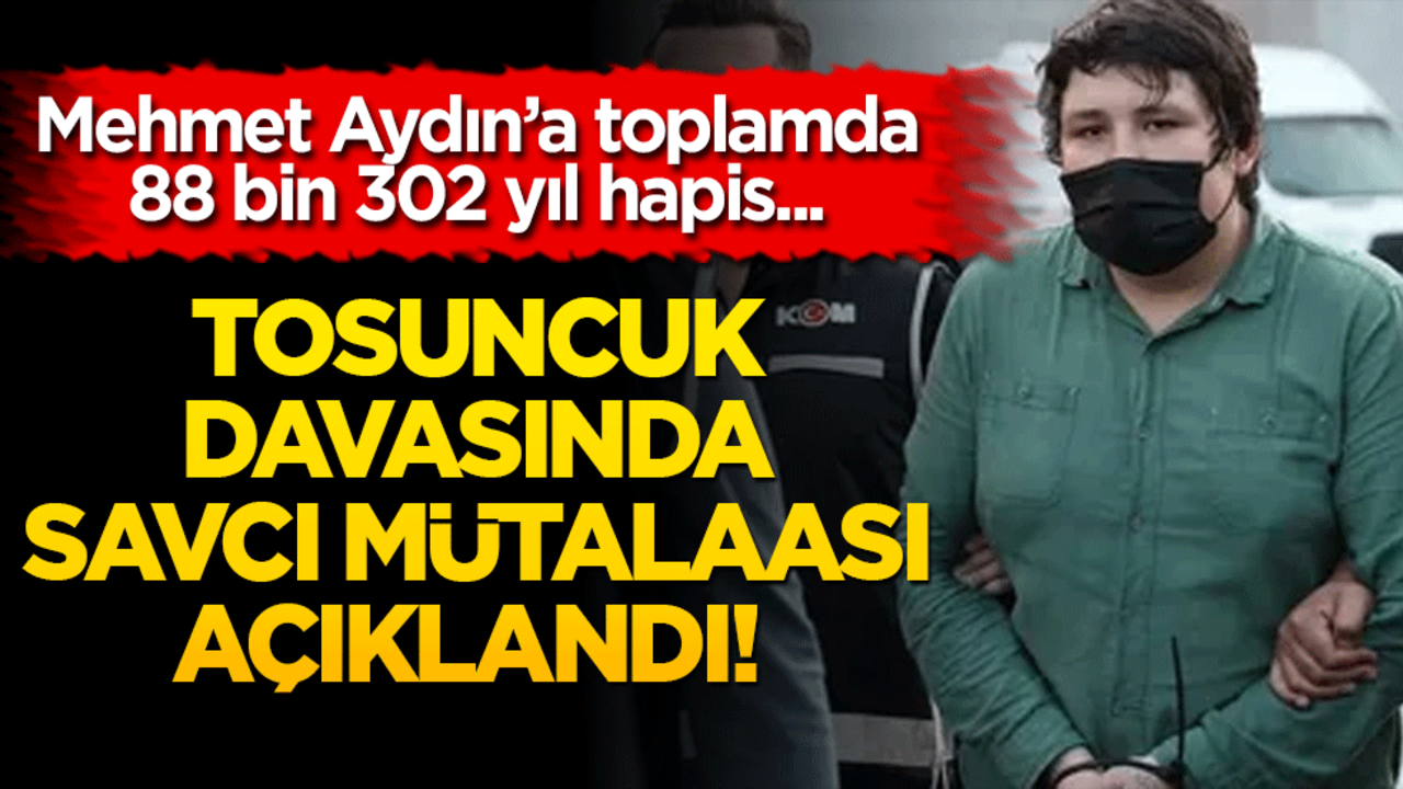 Tosuncuk davasında savcı mütalaası açıklandı!