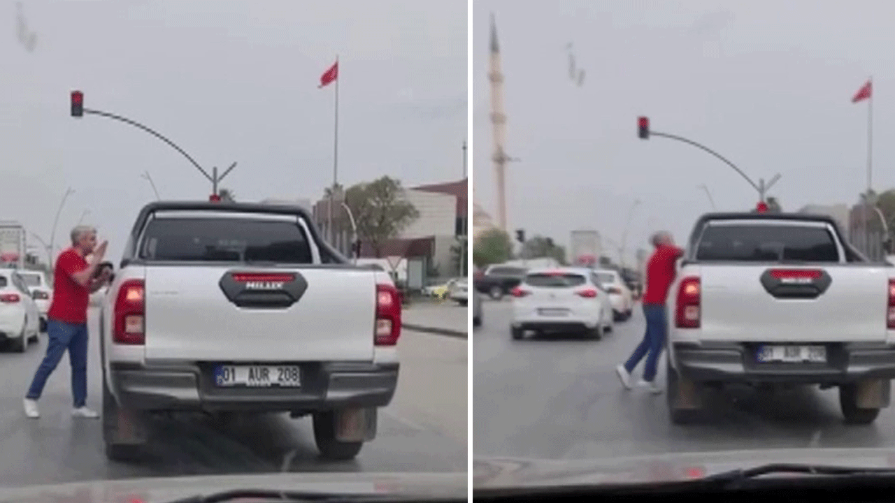 Trafik canavarı yol kavgasında yaşlı adamı yumrukladı: Görüntüler tepki çekti