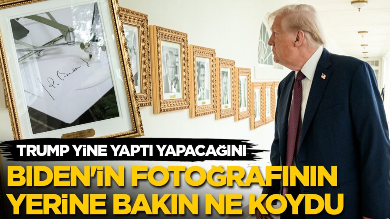 Trump yine yaptı yapacağını! Biden'in fotoğrafının yerine bakın ne koydu?