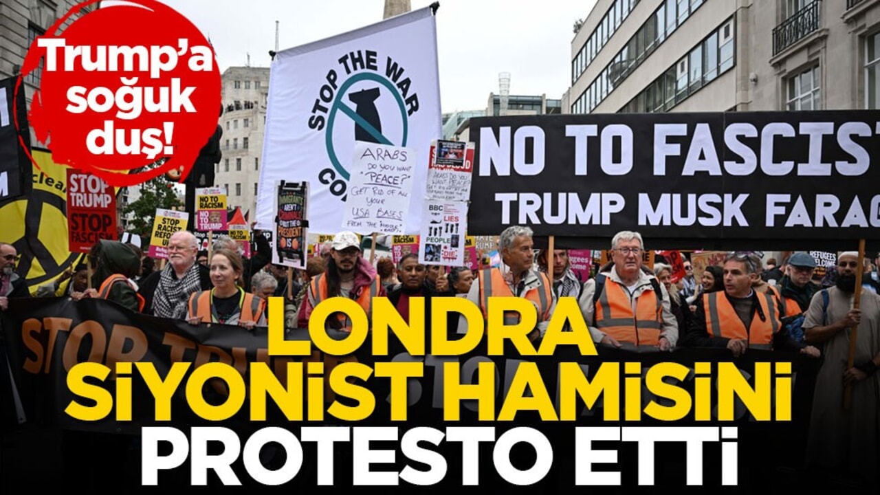 Trump’a soğuk duş! Londra siyonist hamisini protesto etti