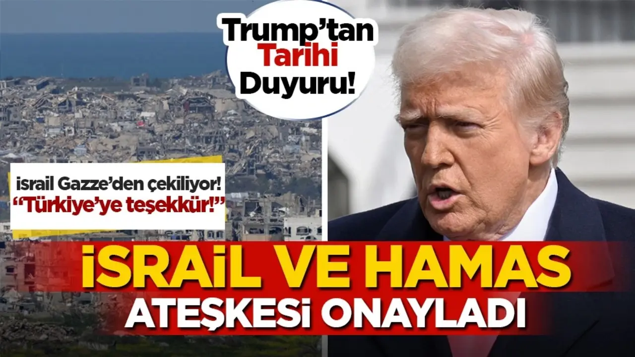 Trump'tan tarihi duyuru: Hamas ve İsrail ateşkes imzaladı! İsrail çekiliyor