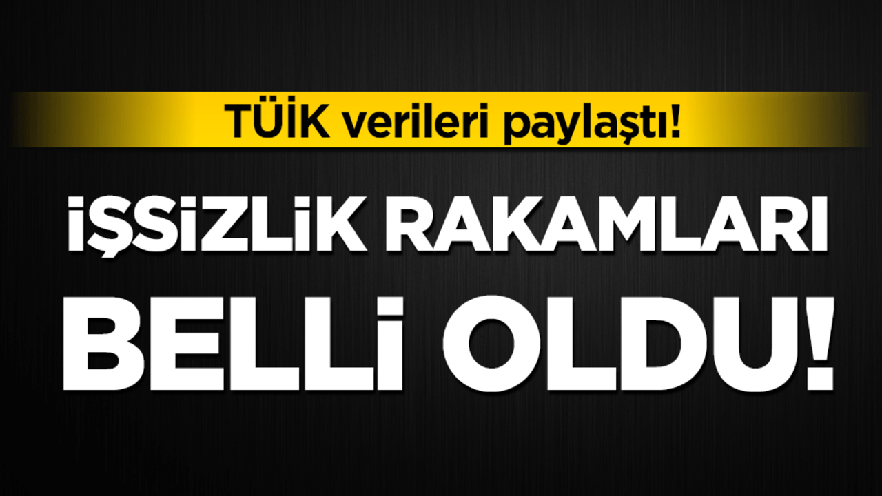 Tüik verileri paylaştı: İşsizlik rakamları belli oldu!