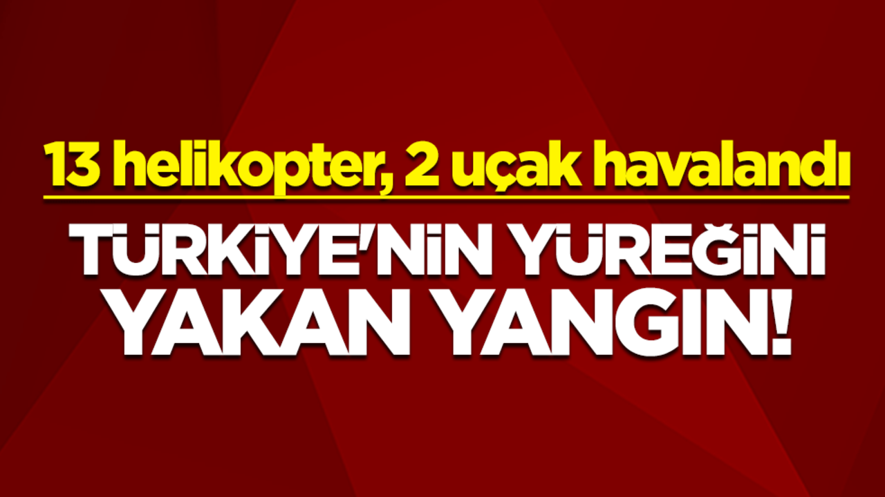 Türkiye'nin yüreğini yakan yangın! 13 helikopter, 2 uçak, 20 arazözle müdahale sürüyor
