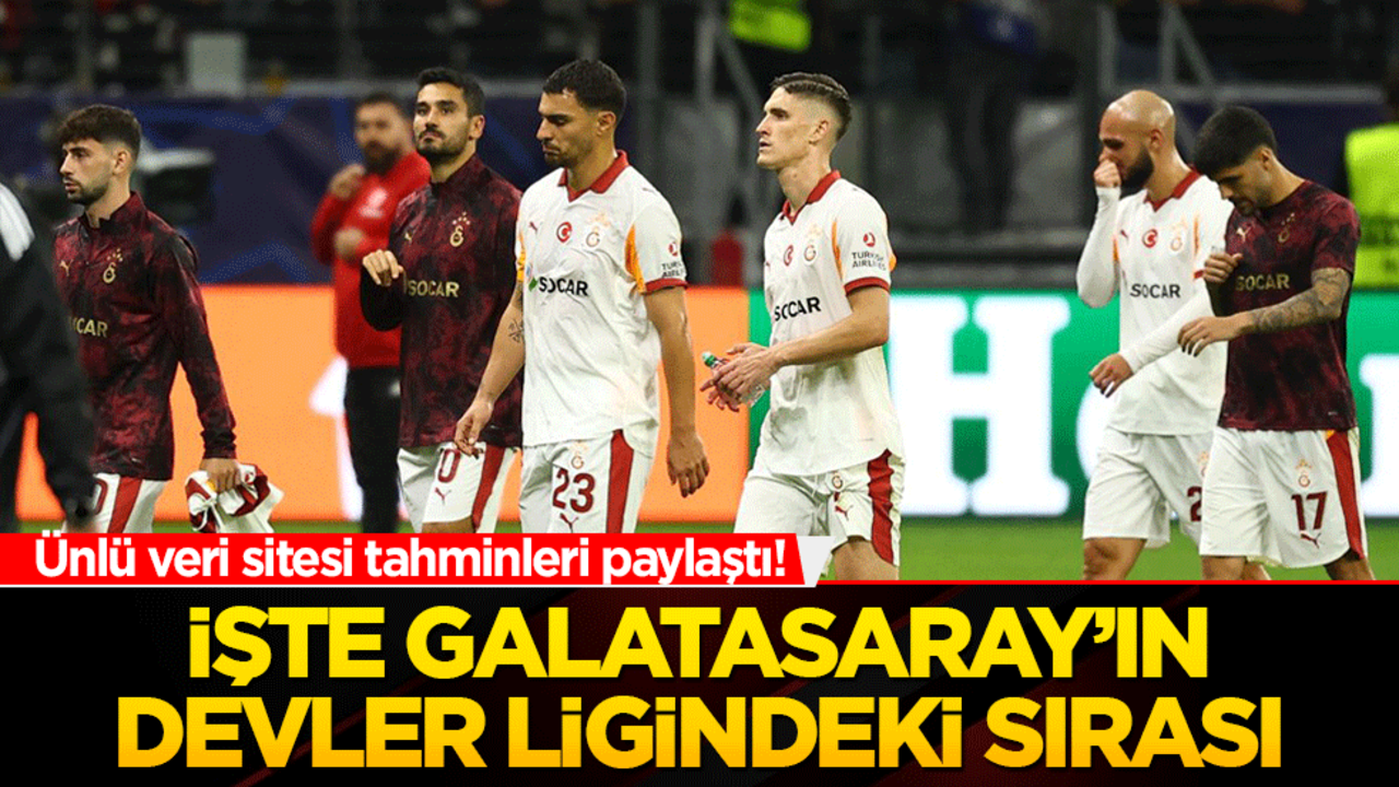 Ünlü veri sitesi tahminleri paylaştı! İşte Galatasaray’ın Devler Ligindeki Sırası