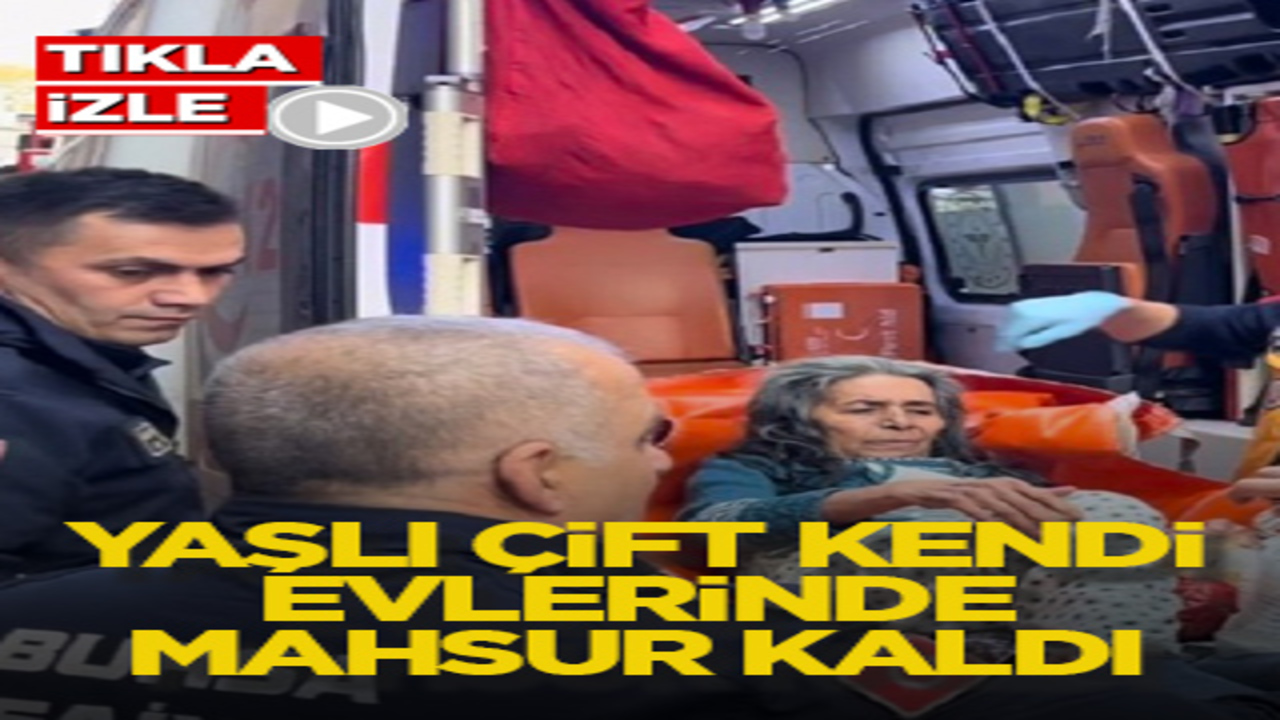 Yaşlı çift kendi evlerinde mahsur kaldı