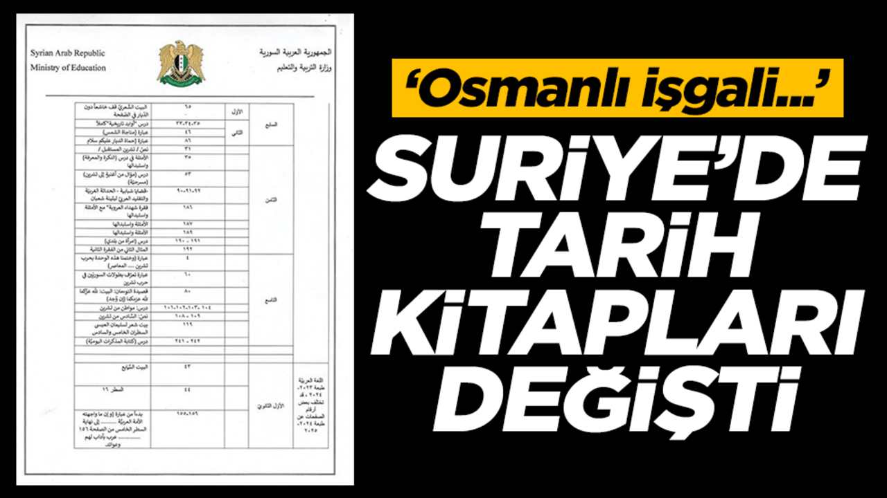 Yeni Suriye'nin Milli Eğitim Bakanlığı müfredatı değiştirdi! "Osmanlı işgali..."