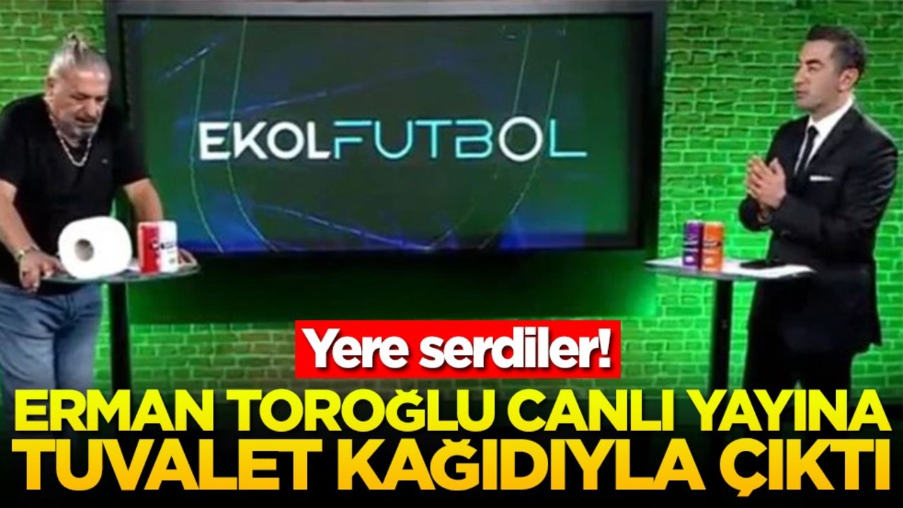 Yere serdiler! Erman Toroğlu canlı yayına tuvalet kağıdıyla çıktı