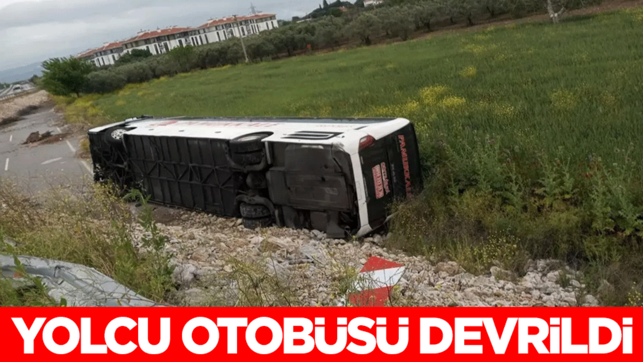 Yolcu otobüsü devrildi! Çok sayıda yaralı var
