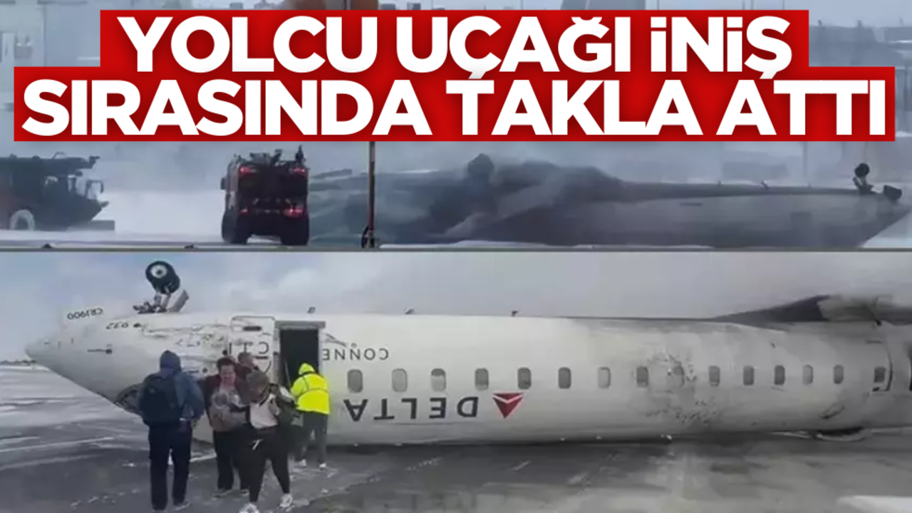Yolcu uçağı iniş sırasında takla attı