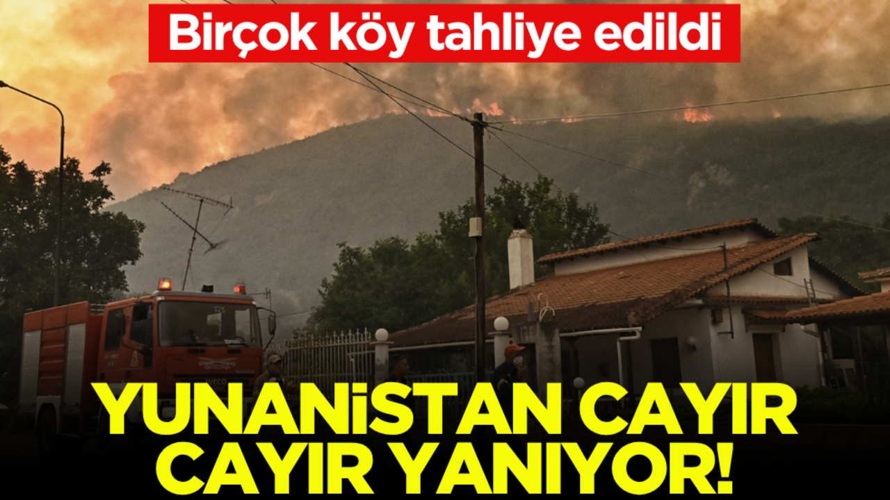 Yunanistan cayır cayır yanıyor! Birçok köy tahliye edildi