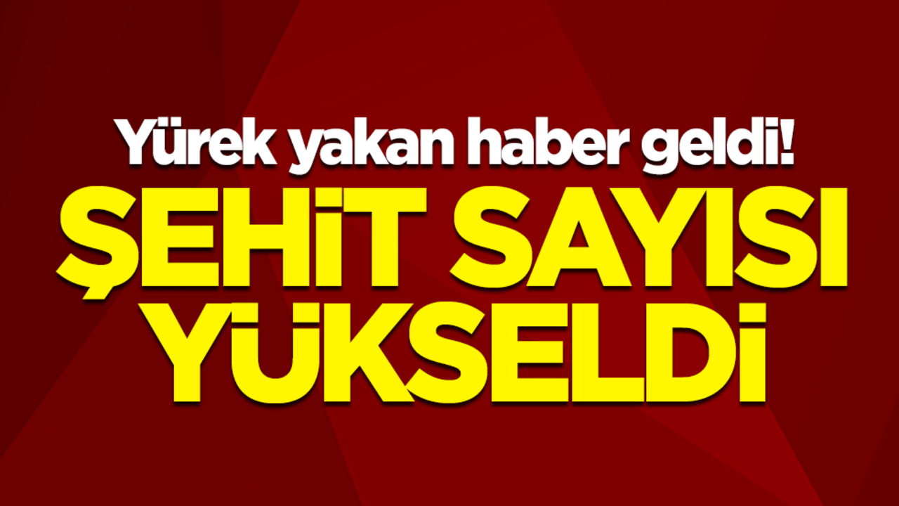 Yürek yakan haber geldi! Şehit sayısı yükseldi