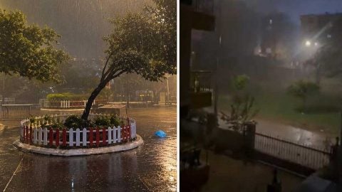 Antalya’da gece sağanak ve fırtına: Seralar ve yollar su altında kaldı