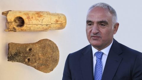 Bakan Ersoy duyurdu! 2 bin 800 yıllık kemik flüt ve 4 bin 500 yıllık idol başı gün ışığına çıktı