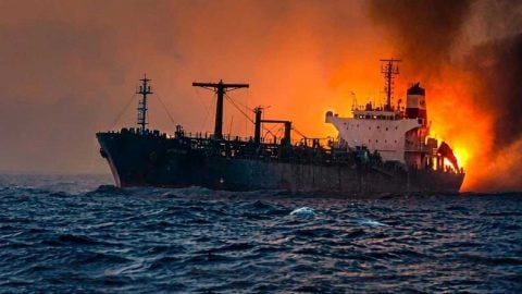 Hürmüz’den çıkan tanker vuruldu: Gemide yangın çıktı