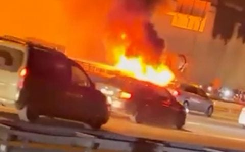 Sarıyer’de feci kaza! Otomobil ile taksi alev topuna döndü