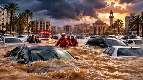 Şiddetli yağış felakete dönüştü! Yol ve caddeler sular altında kaldı