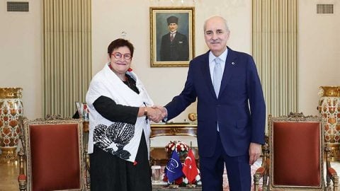 TBMM Başkanı Kurtulmuş, AKPM Başkanı Petra Bayr ile görüştü