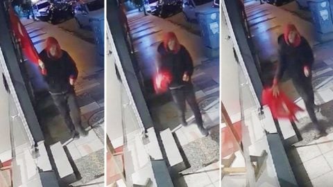 Türk bayrağına alçak saldırı! Polis o kansızın peşinde