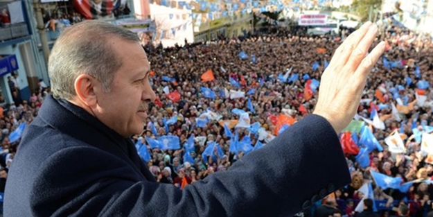 Erdoğan'ın mitinginde bir ilk