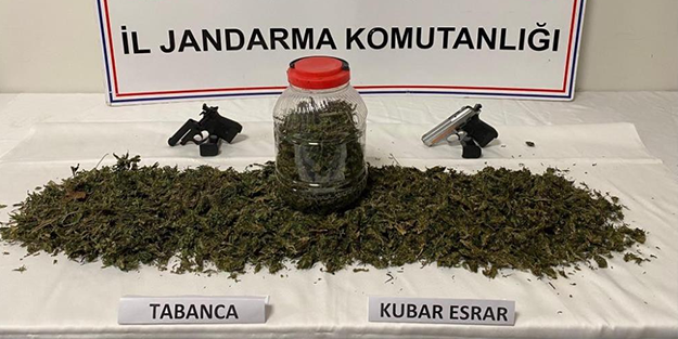 1 kilogram esrar ele geçirildi