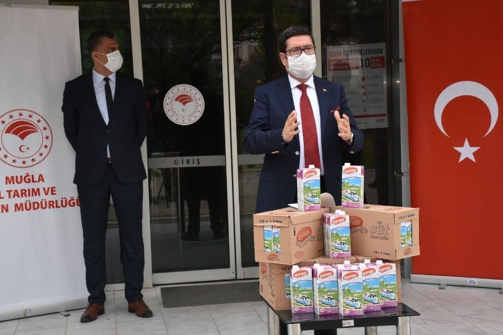 10 ton süt dağıtımı yapıldı 
