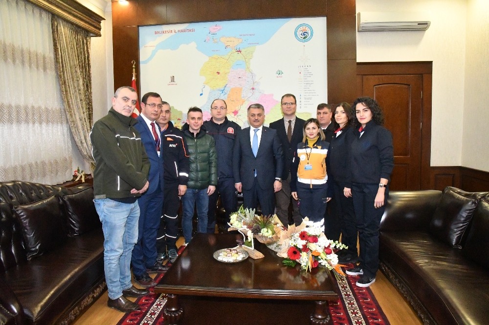 112 Acil çağrı personeli Vali Yazıcı’yı ziyaret etti 