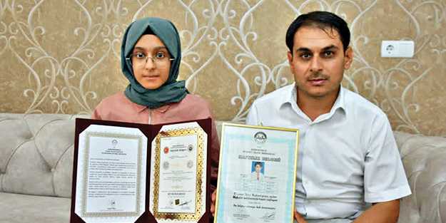 13 yaşında hafızlık tacını taktı