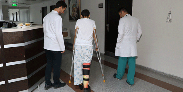 Bacağı kopan kız çocuğundan 4 ay sonra güzel haber