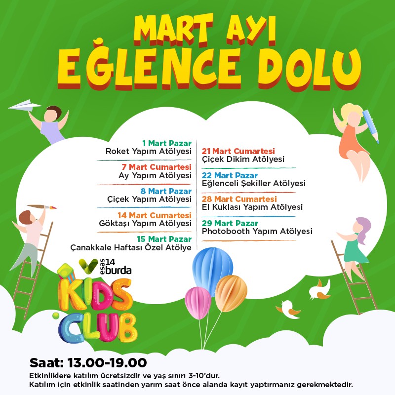 14 Burda AVM’de Mart ayı eğlence dolu 