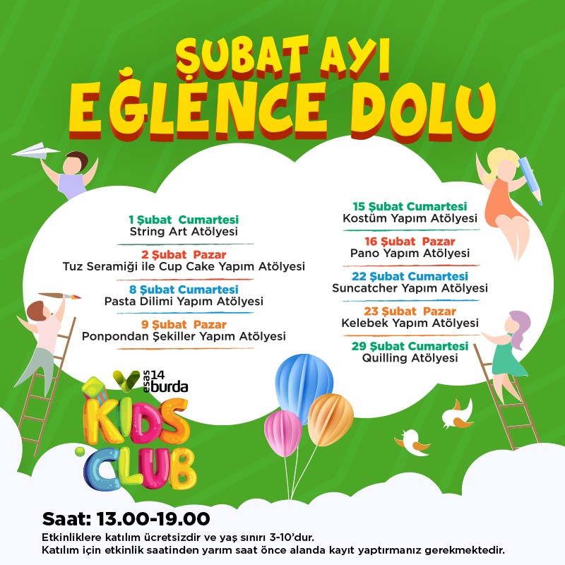 14 Burda AVM’de Şubat ayı eğlence dolu 