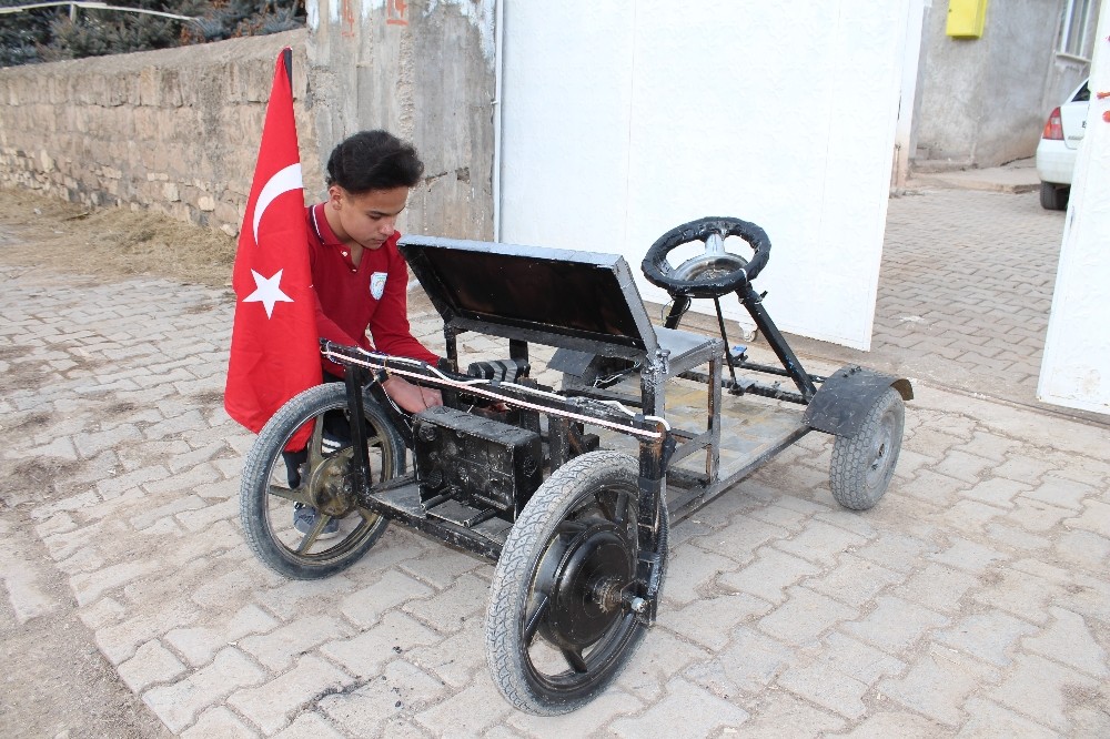 14 Yaşında kendi elektrikli aracını yaptı 