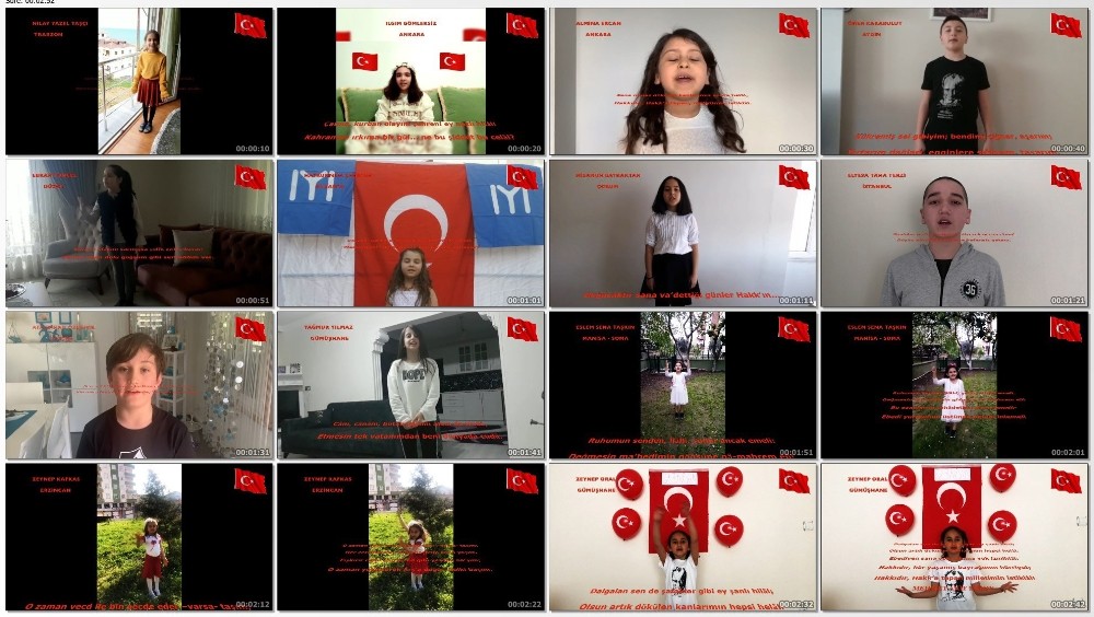 15 farklı şehirden 17 çocuk 23 Nisan için evlerinden İstiklal Marşı’nı okudu 