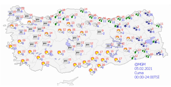 15 il için turuncu uyarı