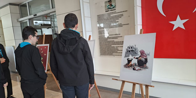 15 lisede Gazze temalı sergi