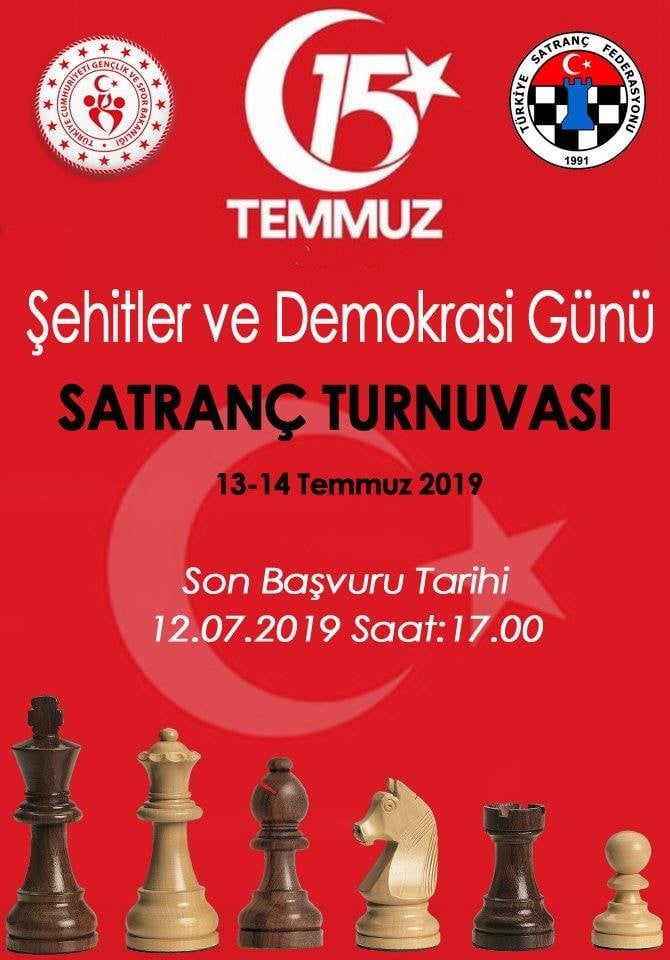 15 Temmuz Demokrasi ve Milli Birlik Günü Satranç Turnuvası 